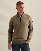 Pullover in 100% cotton with half-zip – Coriander – Pullovers | PME LEGEND