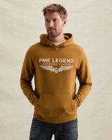 Hoodie in 100% cotton with logo – Brown – Hoodies | PME LEGEND