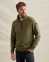 Sweatshirt with half-zip and garment-dye wash – Weeping Willow – Sweatshirts | PME LEGEND