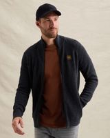 Cardigan with zipper closure and high ribbed collar – Black Indigo – Cardigans | PME LEGEND
