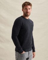 Pullover in a cotton blend with badges – Black Indigo – Pullovers | PME LEGEND