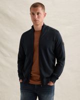 Cardigan in 100% cotton with zipper closure – Black Indigo – Cardigans | PME LEGEND