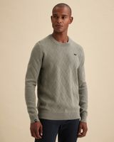 Trui met ronde hals en allover structuur – Grey Comfort Denim – Heren truien | VANGUARD