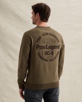 Sweatshirt in peached fleece with artwork – Brown – Sweatshirts | PME LEGEND