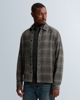 Midweight shirt with textured check pattern – Grey Comfort Denim – Heren casual overhemden | CAST IRON
