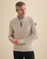 Pullover with half-zip and allover texture – Castle Wall – Pullovers | VANGUARD