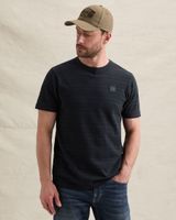 T-shirt with stripe pattern and waffle texture – Black Indigo – T-shirts | PME LEGEND