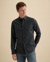 Shirt in poplin with stretch and allover print – Black Indigo – Casual shirts | VANGUARD