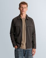 Overshirt with chest pockets and zipper closure – Grey Comfort Denim – Heren overshirts | CAST IRON