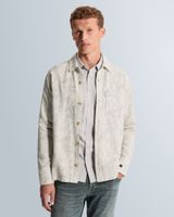 Overshirt with jacquard pattern and button closure – Grey Comfort Denim – Heren overshirts | CAST IRON