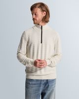 Pullover with half-zip and allover texture – Castle Wall – Heren truien | CAST IRON