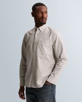 Oxford shirt with stripe pattern – Grey Comfort Denim – Heren casual overhemden | CAST IRON