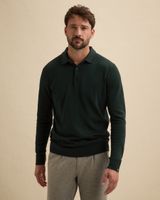 Pullover in tonal mouliné with polo collar – Weeping Willow – Pullovers | VANGUARD