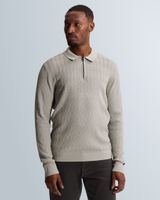 Pullover in cotton/modal with polo collar – Grey Comfort Denim – Pullovers | CAST IRON