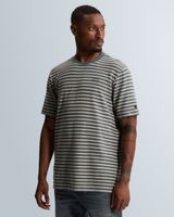 T-shirt with waffle texture and stripe pattern – Black Indigo – T-shirts | CAST IRON