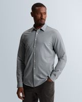 Shirt with stripe pattern and button closure – Black Indigo – Heren smart casual overhemden | CAST IRON