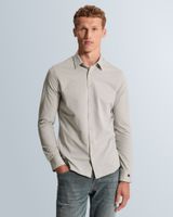 Shirt in twill jersey with Kent collar – Grey Comfort Denim – Heren smart casual overhemden | CAST IRON