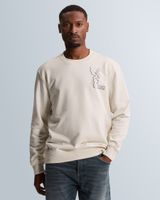 Sweatshirt with back artwork and crewneck – Castle Wall – Heren sweatshirts | CAST IRON