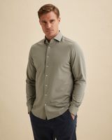 Elevated Knit shirt with widespread collar – Weeping Willow – Dress shirts | VANGUARD
