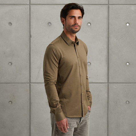 Shirt in twill jersey – Coriander – Shirts | CAST IRON