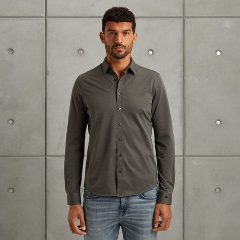 Shirt in jersey – Grey Comfort Denim – Shirts | CAST IRON