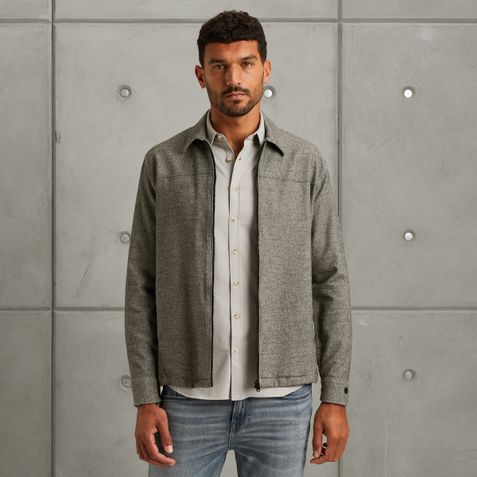 Shirt jacket with comfort stretch – Grey Comfort Denim – Shirts | CAST IRON