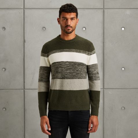 Pullover with stripe pattern – Weeping Willow – Knitwear | CAST IRON