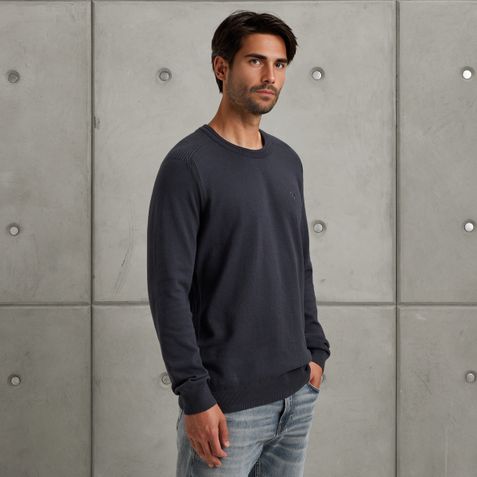 Pullover with crewneck – Black Indigo – Knitwear | CAST IRON