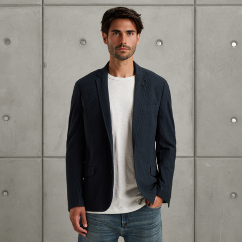 Blazer with texture – Black Indigo – Sale | CAST IRON