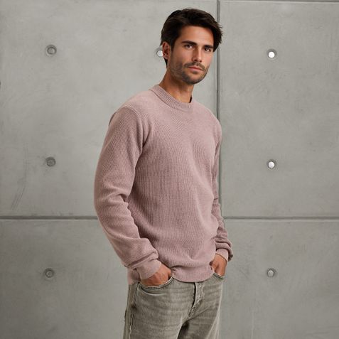 Pullover with stand-up collar – Burnshed Lilac – Knitwear | CAST IRON