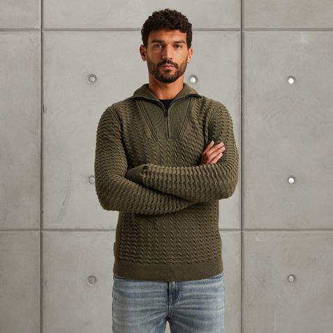 Pullover with half zipper – Weeping Willow – Knitwear | CAST IRON