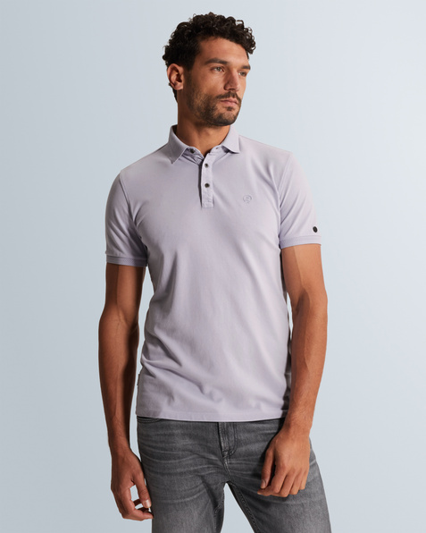 Polo shirt in cotton with stretch – Burnshed Lilac – Polo shirts | CAST IRON