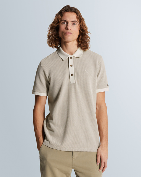 Polo shirt with two-tone waffle texture – Castle Wall – Polo shirts | CAST IRON