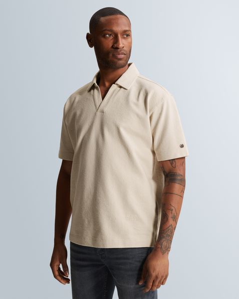 Relaxed fit polo van 100% katoen – Grey Comfort Denim – Polo's | CAST IRON