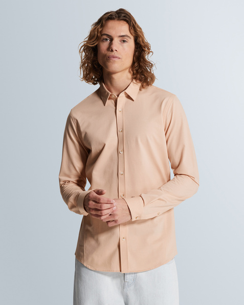 Shirt in twill jersey with allover texture – Mellow Rose – Dress shirts | CAST IRON