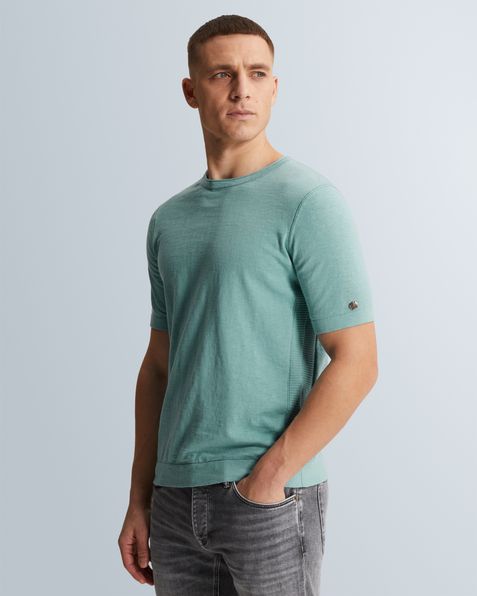 T-shirt in slub cotton – Black Indigo – T-shirts | CAST IRON