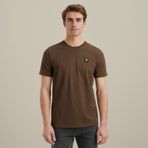 T-shirt with badge – Brown – T-shirts & polo shirts | VANGUARD