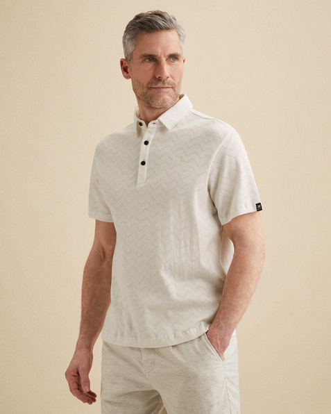 Polo shirt in jersey with jacquard pattern – Snow White – Polo shirts | VANGUARD