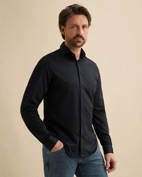 Elevated Knit Shirt – Black Indigo – Business-Hemden | VANGUARD