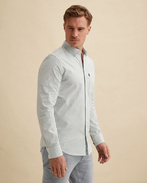 Overhemd met streeppatroon – Black Indigo – Smart casual overhemden | VANGUARD