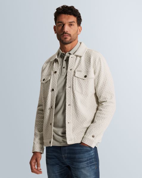 Trucker jacket with allover jacquard pattern – Castle Wall – Sweatshirts | CAST IRON