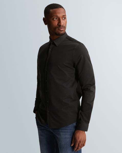 Shirt in twill jersey – Moonless Night – Dress shirts | CAST IRON