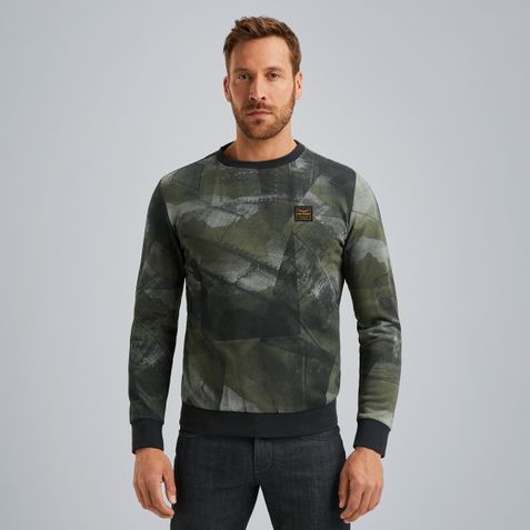 Sweatshirt with allover print – Black Indigo – Sweatshirts & hoodies | PME LEGEND