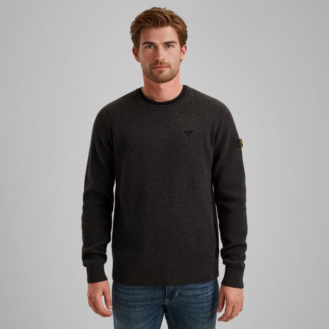 Pullover in a premium merino wool blend – Grey Comfort Denim – Pullovers | PME LEGEND