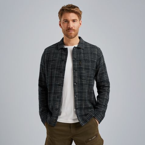 Shirt jacket with check pattern – Black Indigo – Shirts | PME LEGEND