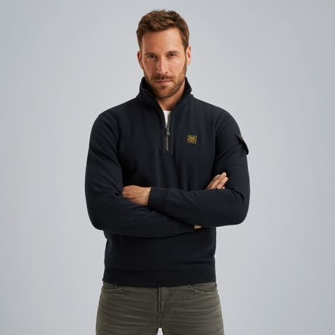 Pullover with half-zip – Black Indigo – Sweatshirts & hoodies | PME LEGEND
