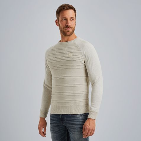 Pullover in a material mix – Grey Comfort Denim – Pullovers | PME LEGEND