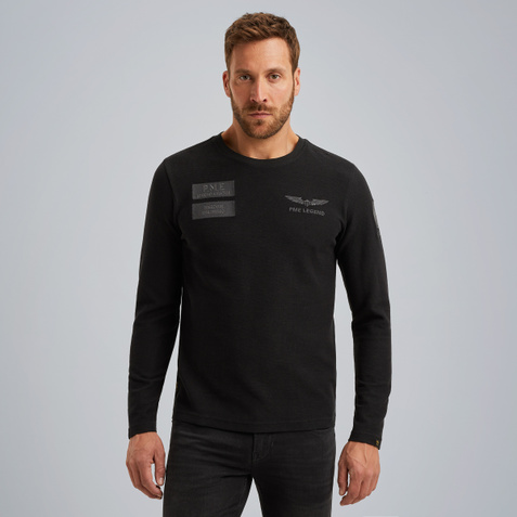 T-shirt with long sleeves and badges – Moonless Night – T-shirts & polo shirts | PME LEGEND