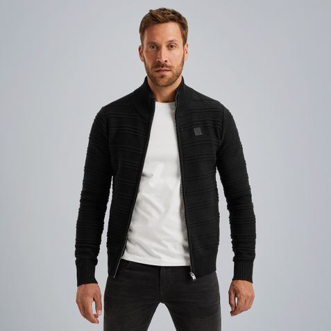 Cardigan with zipper closure – Moonless Night – Cardigans | PME LEGEND