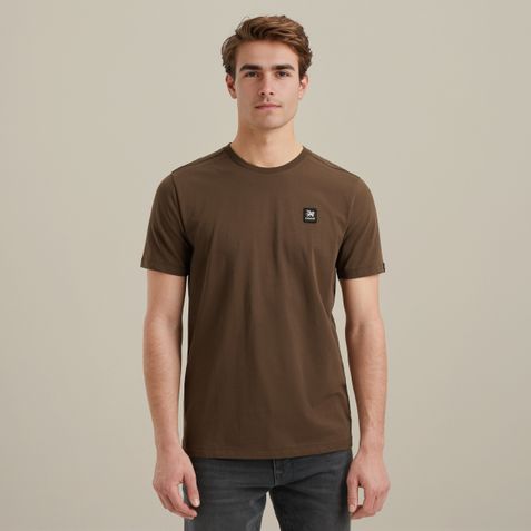 T-shirt with badge – Brown – T-shirts & polo shirts | VANGUARD